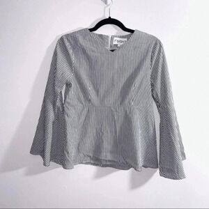 1st sight striped blouse with bell sleeves Small